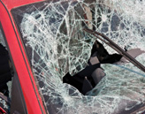 Broken windscreen